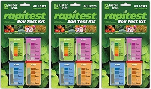 مجموعة اختبار التربة Luster Leaf 1601 Rapitest، 40 قطعة (3 عبوات)
